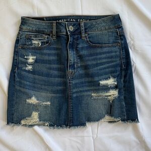 American Eagle Outfitters Distressed Denim Mini Skirt